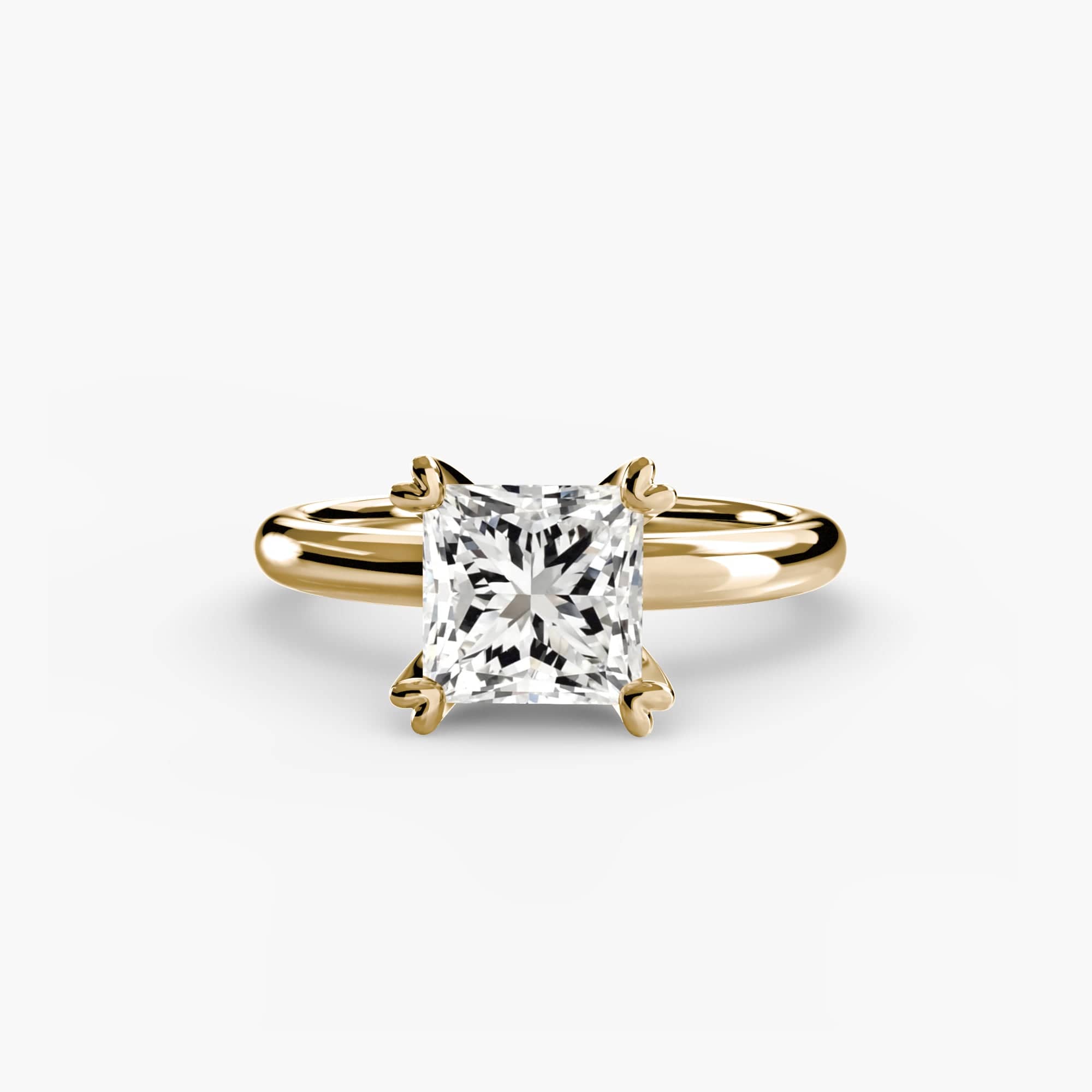 BW James Jewelers setting 9K Yellow Gold / Princess Solitaire ring 2