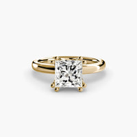 BW James Jewelers setting 9K Yellow Gold / Princess Solitaire ring 5