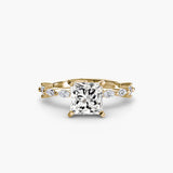 BW James Jewelers setting 9K Yellow Gold / Princess Solitaire with Eternity Pavé