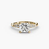 BW James Jewelers setting 9K Yellow Gold / Princess Solitaire with Shoulder Accents