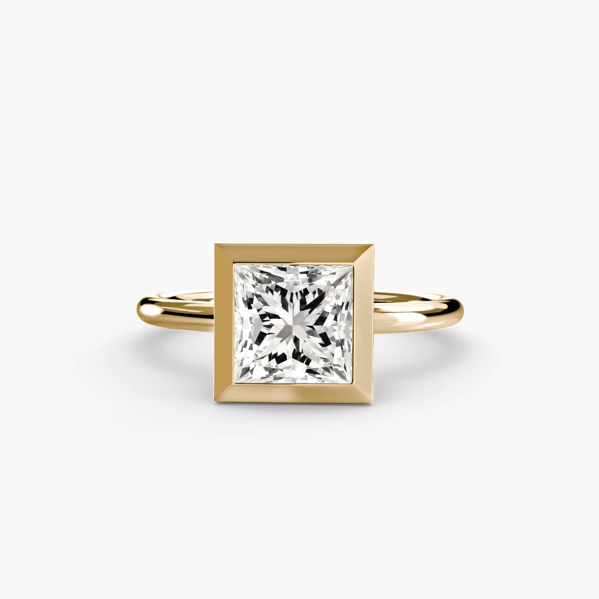 BW James Jewelers setting 9K Yellow Gold / Princess The Bezel Set Solitaire