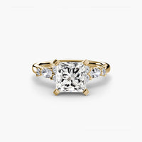 BW James Jewelers setting 9K Yellow Gold / Princess The Floral Accent Solitaire