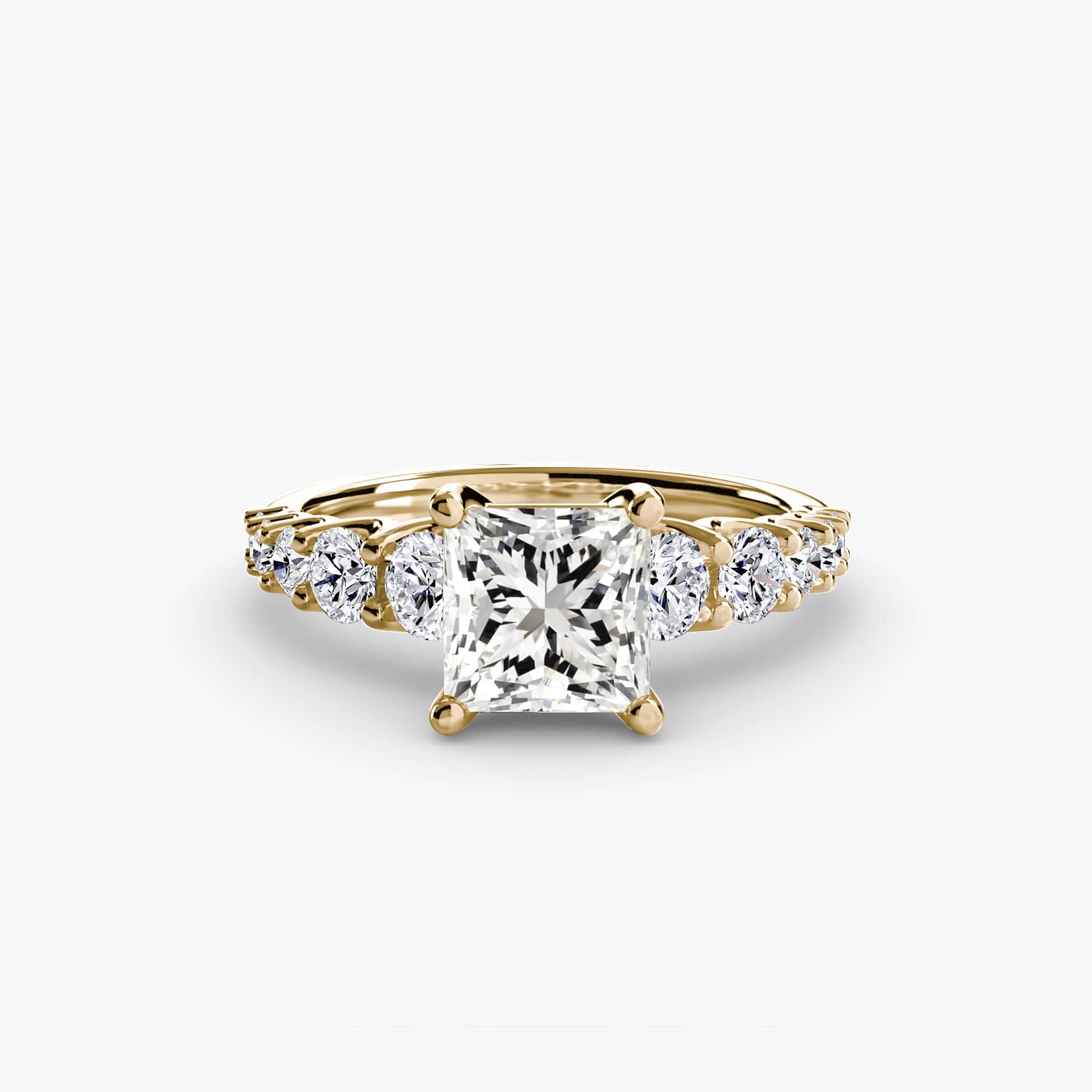 BW James Jewelers setting 9K Yellow Gold / Princess The Graduated Accent Ring