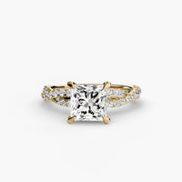BW James Jewelers setting 9K Yellow Gold / Princess The Twisted Pavé Solitaire