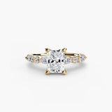 BW James Jewelers setting 9K Yellow Gold / Radiant Solitaire with Eternity Pavé 2