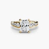 BW James Jewelers setting 9K Yellow Gold / Radiant Solitaire with Pavé 2