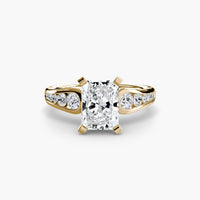BW James Jewelers setting 9K Yellow Gold / Radiant Solitaire with Pavé 2
