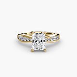 BW James Jewelers setting 9K Yellow Gold / Radiant Solitaire with Pavé 3