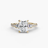 BW James Jewelers setting 9K Yellow Gold / Radiant Solitaire with Pavé 4