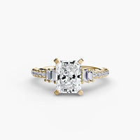BW James Jewelers setting 9K Yellow Gold / Radiant Solitaire with Pavé 4