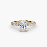 BW James Jewelers setting 9K Yellow Gold / Radiant Solitaire with Pavé 6