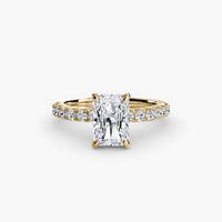 BW James Jewelers setting 9K Yellow Gold / Radiant Solitaire with Pavé 6