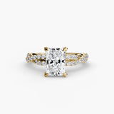 BW James Jewelers setting 9K Yellow Gold / Radiant The Twisted Pavé Solitaire