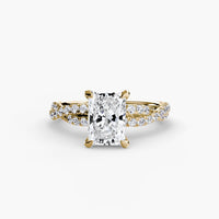 BW James Jewelers setting 9K Yellow Gold / Radiant The Twisted Pavé Solitaire