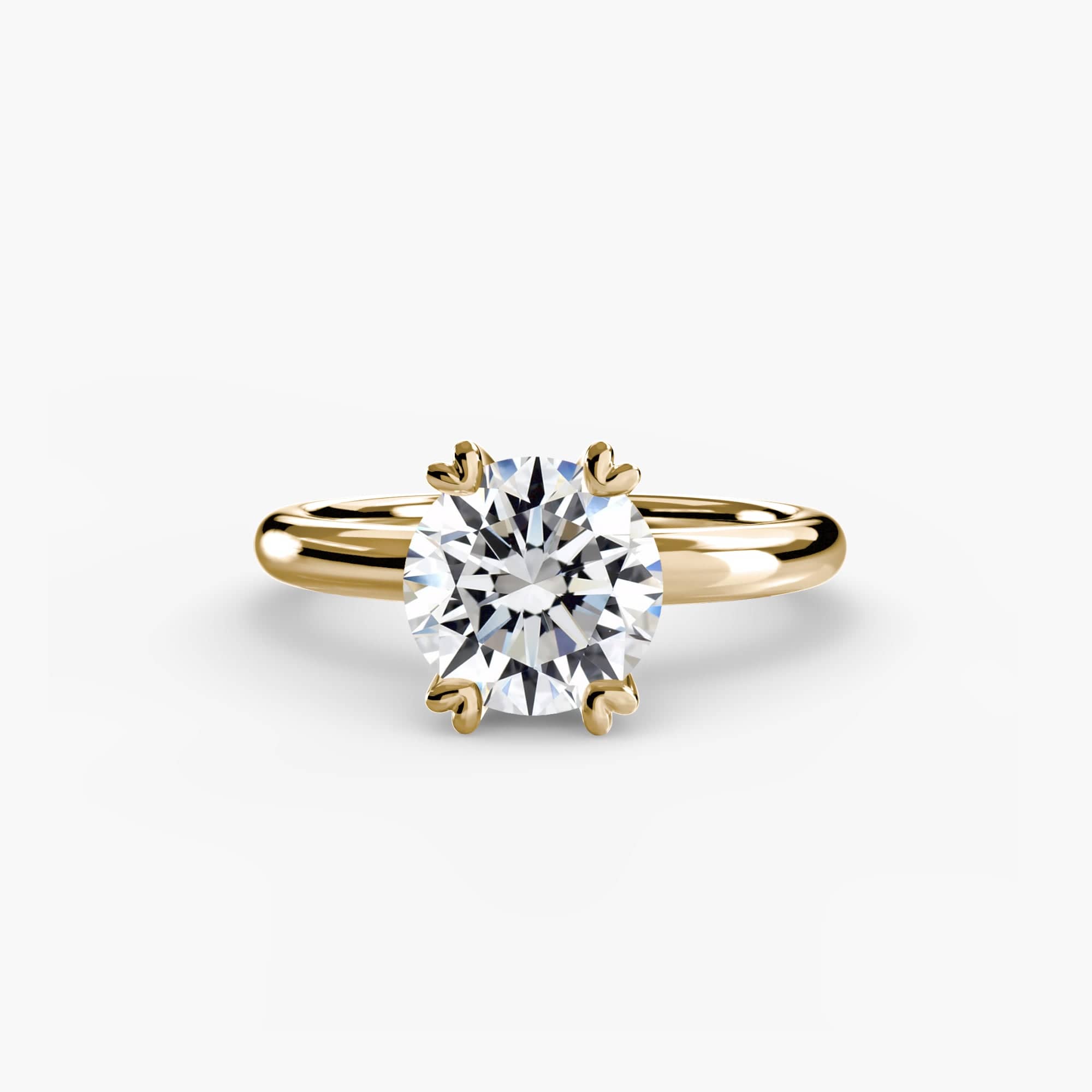 BW James Jewelers setting 9K Yellow Gold / Round Solitaire ring 2