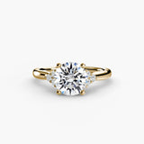 BW James Jewelers setting 9K Yellow Gold / Round Solitaire with Cluster Shoulders
