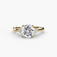 BW James Jewelers setting 9K Yellow Gold / Round Solitaire with Cluster Shoulders