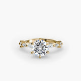 BW James Jewelers setting 9K Yellow Gold / Round Solitaire with Eternity Pavé