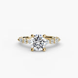 BW James Jewelers setting 9K Yellow Gold / Round Solitaire with Eternity Pavé 2
