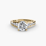 BW James Jewelers setting 9K Yellow Gold / Round Solitaire with Pavé 2