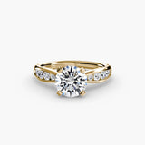 BW James Jewelers setting 9K Yellow Gold / Round Solitaire with Pavé 3