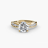 BW James Jewelers setting 9K Yellow Gold / Round Solitaire with Pavé 3