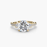 BW James Jewelers setting 9K Yellow Gold / Round Solitaire with Pavé 4