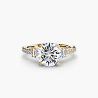 BW James Jewelers setting 9K Yellow Gold / Round Solitaire with Pavé 4