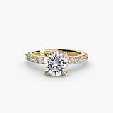 BW James Jewelers setting 9K Yellow Gold / Round Solitaire with Pavé 6