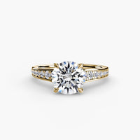 BW James Jewelers setting 9K Yellow Gold / Round Solitaire with Pavé 7
