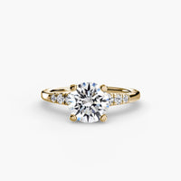 BW James Jewelers setting 9K Yellow Gold / Round Solitaire with Shoulder Accents