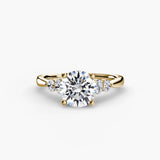 BW James Jewelers setting 9K Yellow Gold / Round Solitaire with Shoulder Accents 2