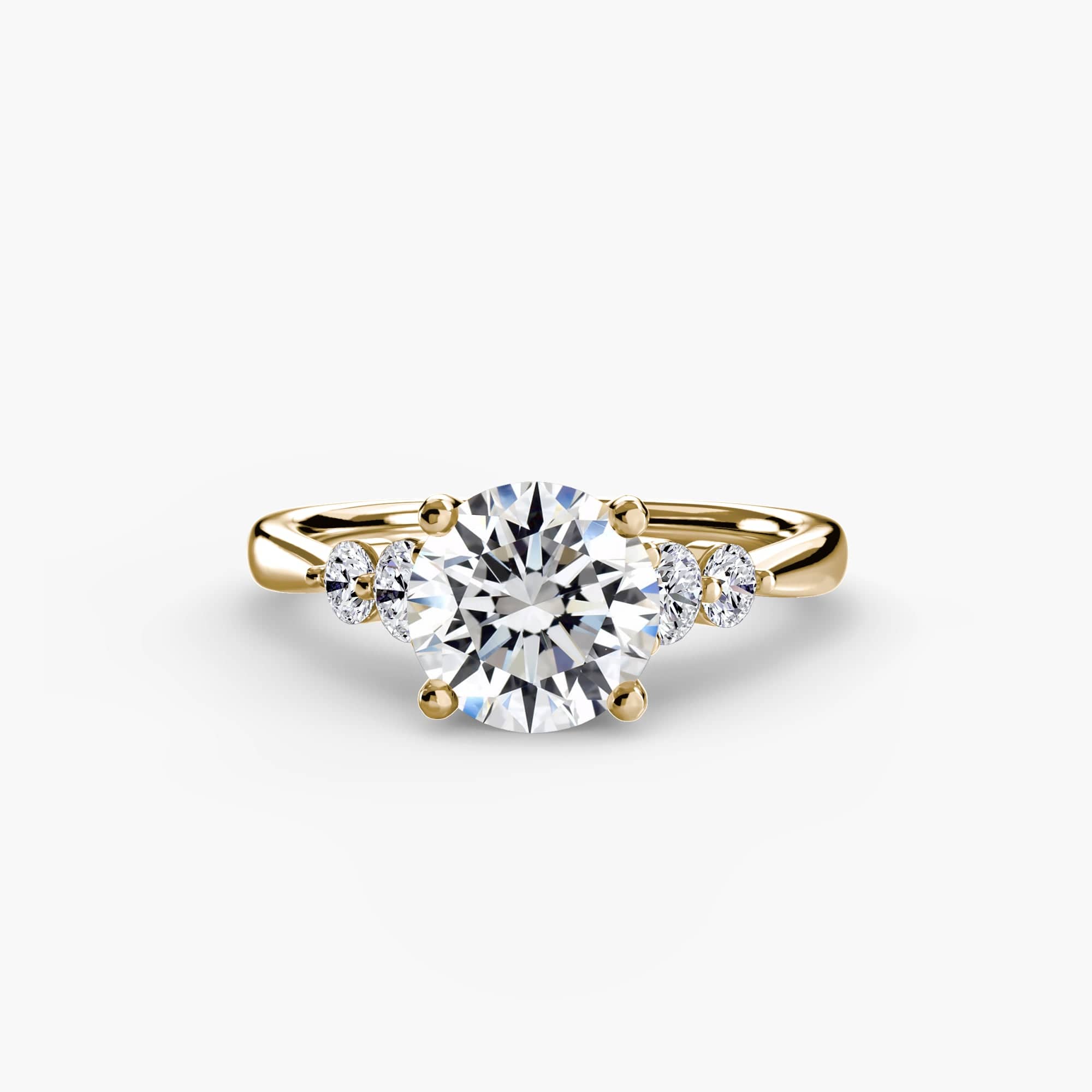 BW James Jewelers setting 9K Yellow Gold / Round Solitaire with Shoulder Accents 2