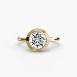 BW James Jewelers setting 9K Yellow Gold / Round The Bezel Set Solitaire