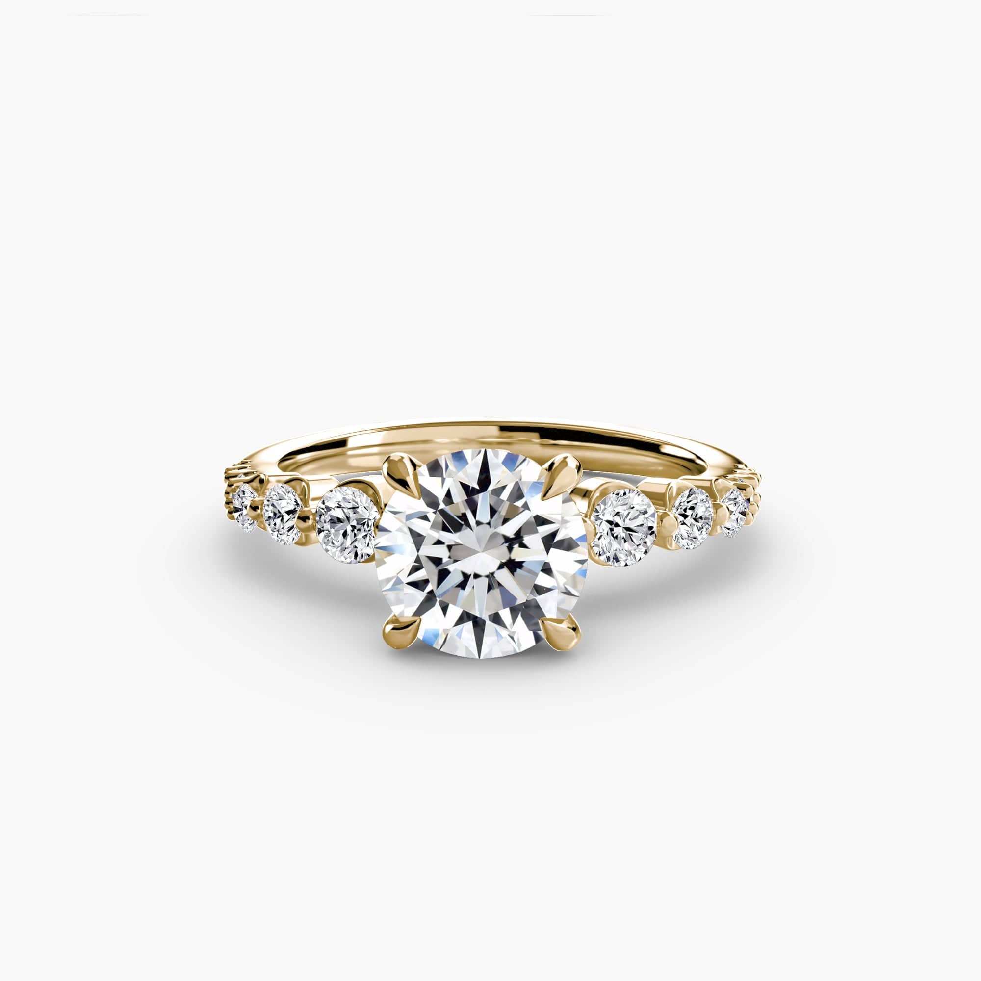 BW James Jewelers setting 9K Yellow Gold / Round The Cascade Diamond Ring