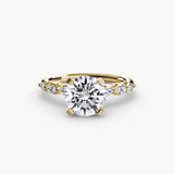 BW James Jewelers setting 9K Yellow Gold / Round The Floral Accent Solitaire