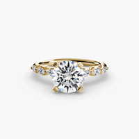 BW James Jewelers setting 9K Yellow Gold / Round The Floral Accent Solitaire
