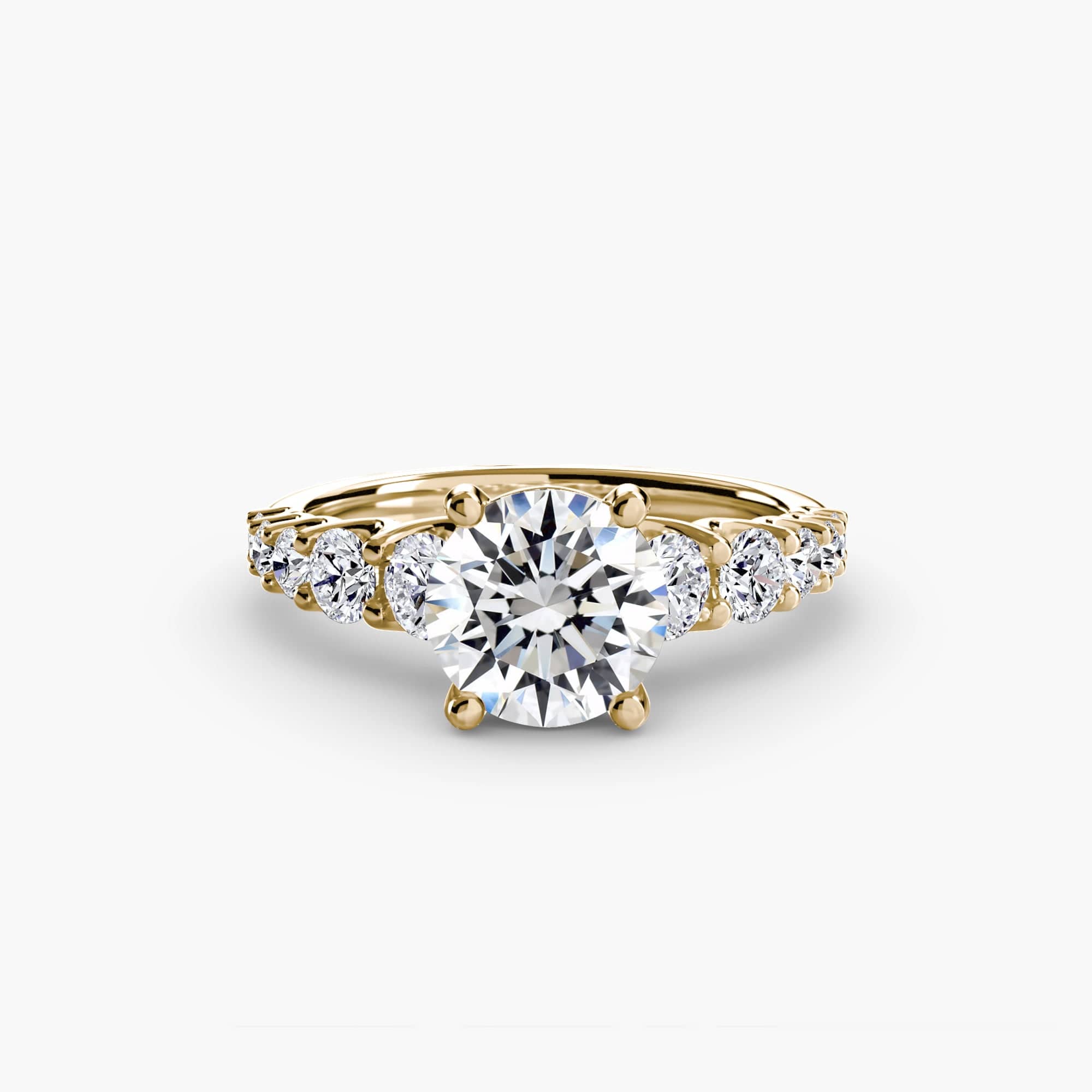 BW James Jewelers setting 9K Yellow Gold / Round The Graduated Accent Ring