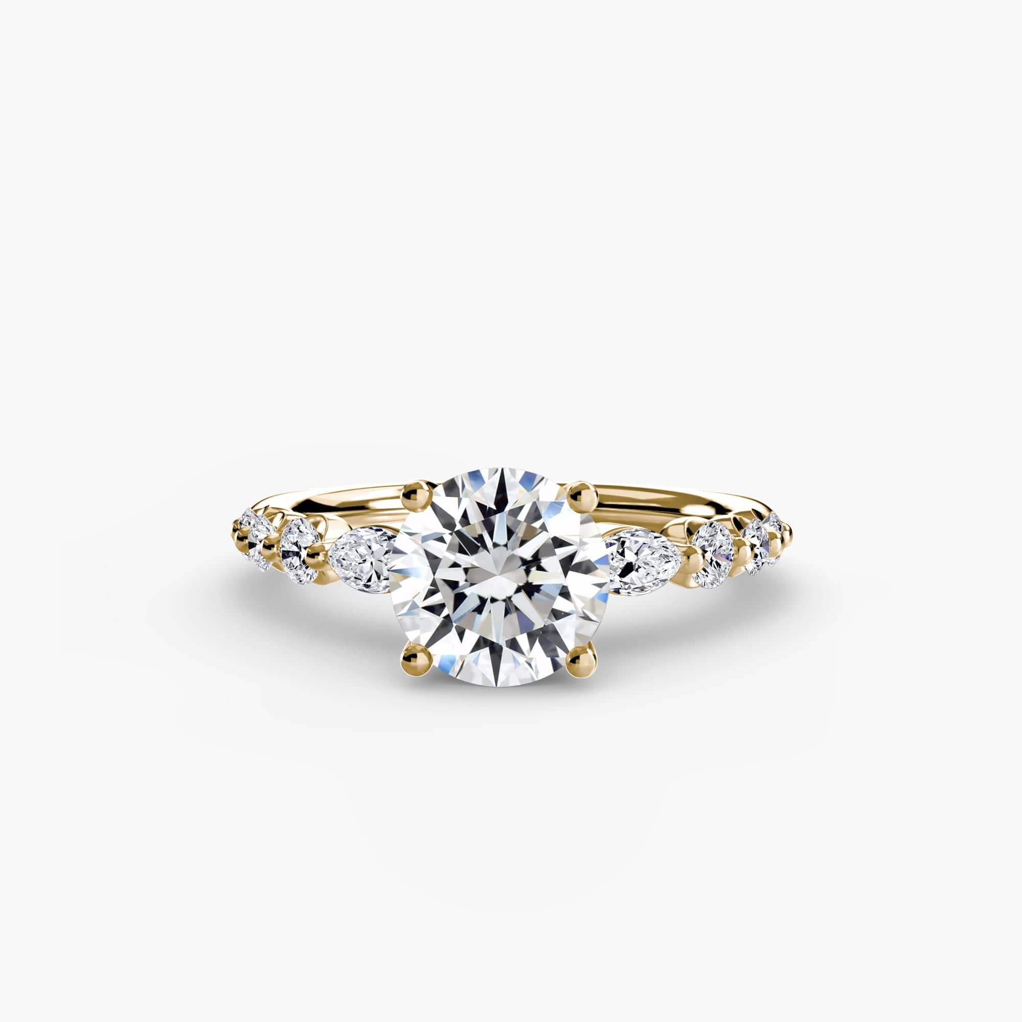 BW James Jewelers setting 9K Yellow Gold / Round The Tiered Accent Ring