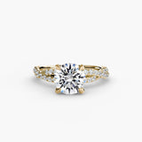 BW James Jewelers setting 9K Yellow Gold / Round The Twisted Pavé Solitaire