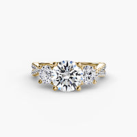 BW James Jewelers setting 9K Yellow Gold / Round Three-Stone with Pavé Band 2