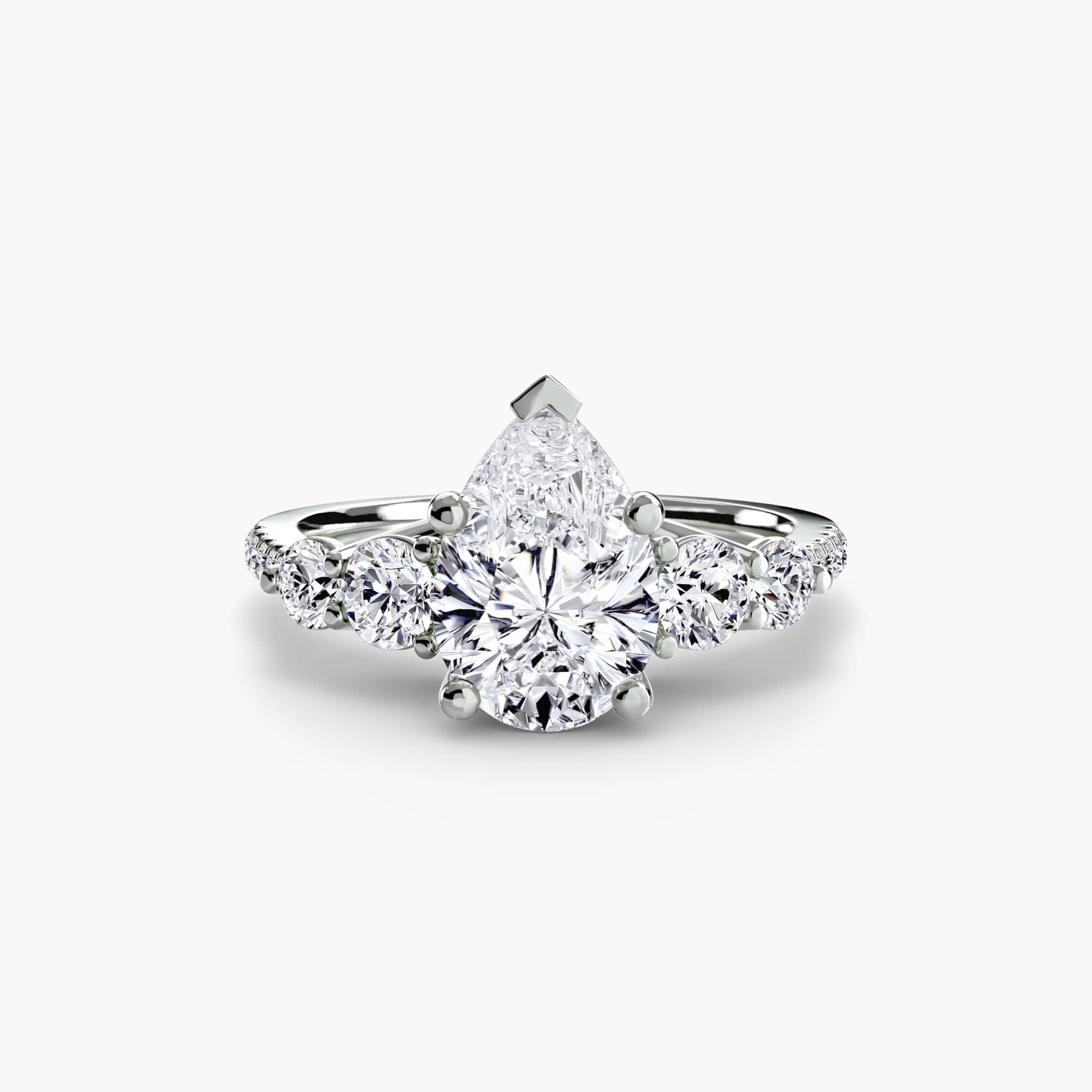 BW James Jewelers setting Five Stone Ring with Pavé Band