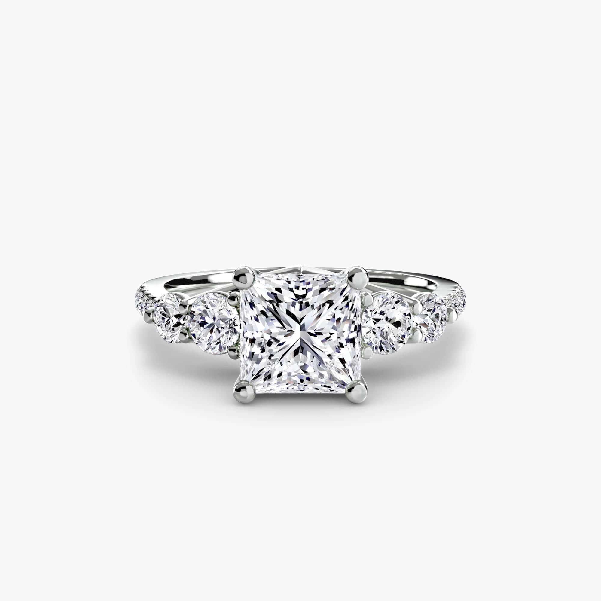 BW James Jewelers setting Five Stone Ring with Pavé Band