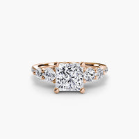 BW James Jewelers setting Five Stone Ring with Pavé Band