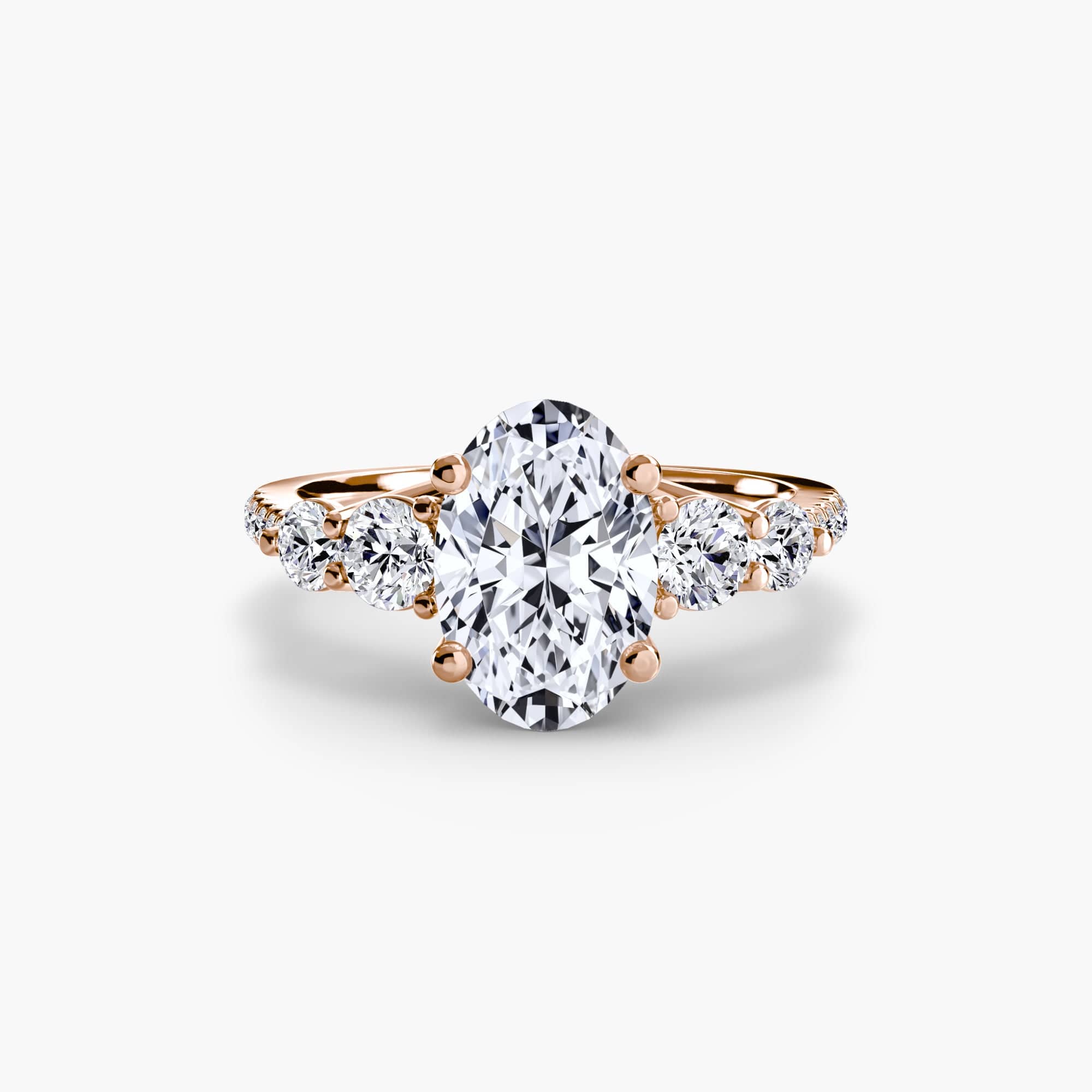 BW James Jewelers setting Five Stone Ring with Pavé Band
