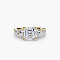 BW James Jewelers setting Five Stone Ring with Pavé Band