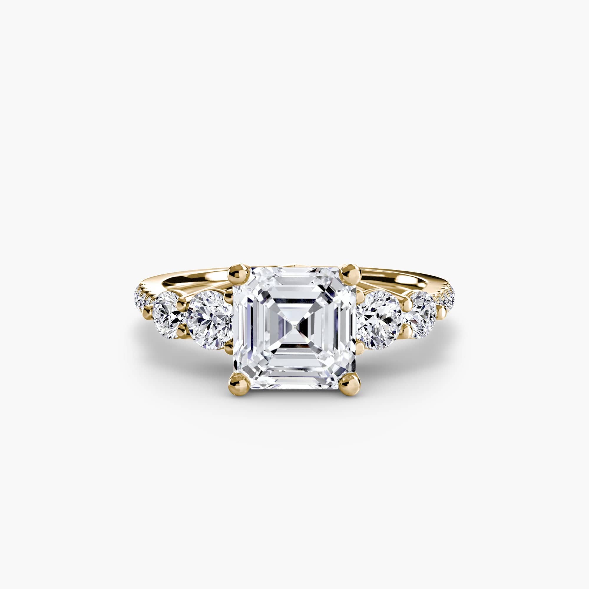 BW James Jewelers setting Five Stone Ring with Pavé Band
