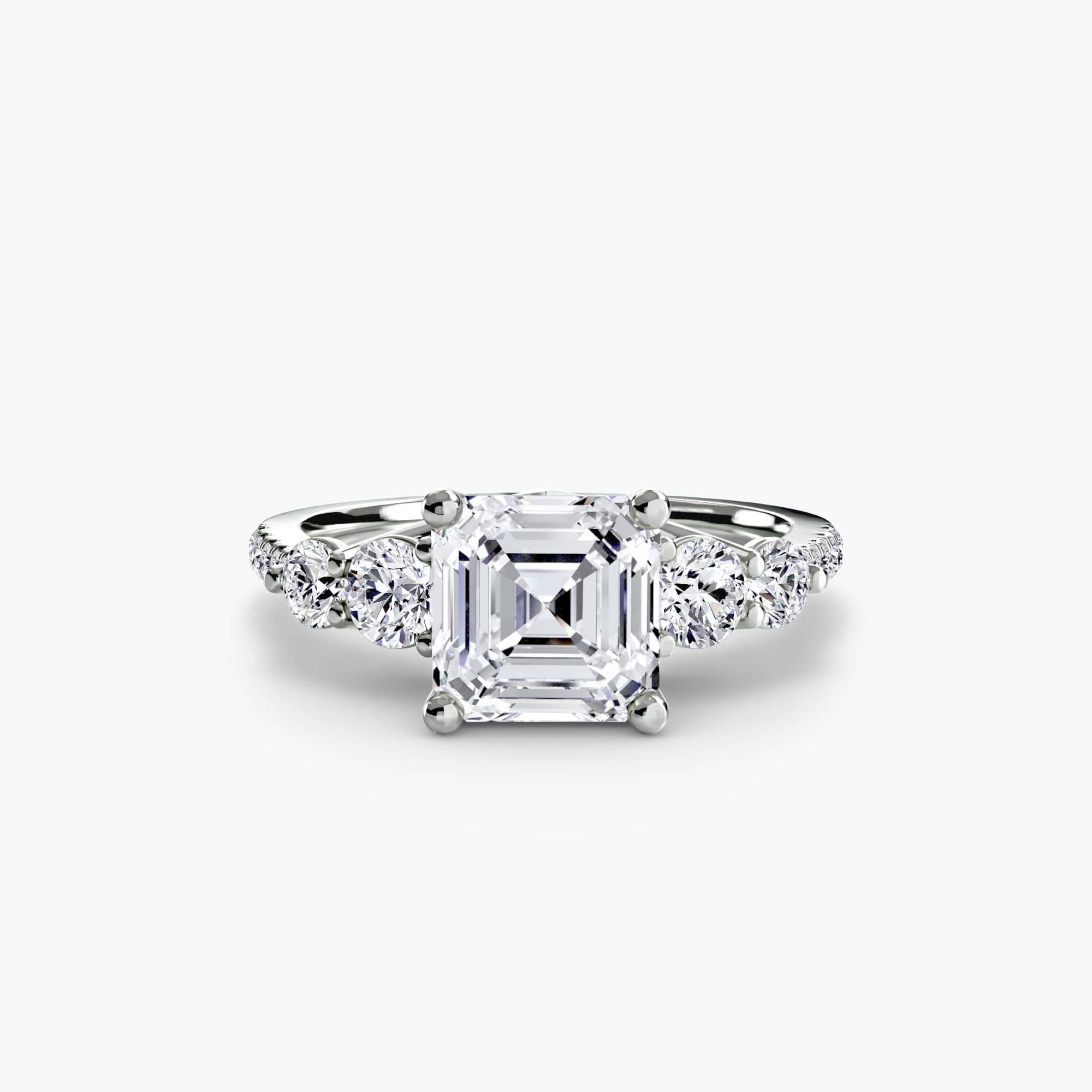 BW James Jewelers setting Five Stone Ring with Pavé Band