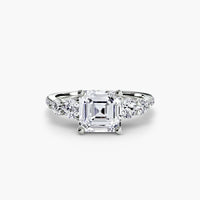 BW James Jewelers setting Five Stone Ring with Pavé Band