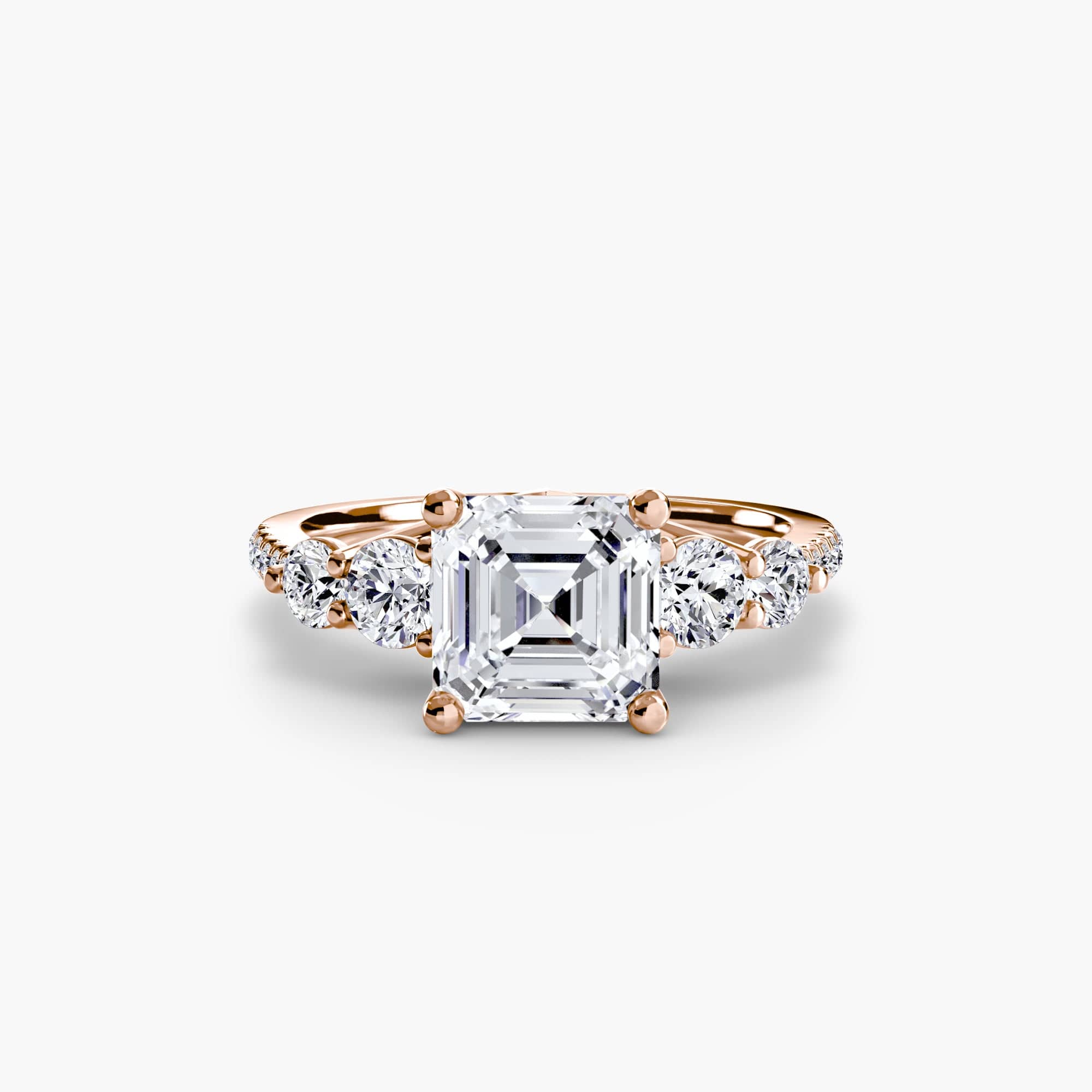 BW James Jewelers setting Five Stone Ring with Pavé Band